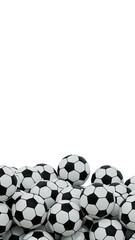 Naklejka premium soccer Balls Filling Screen - 3D rendering on transparent background