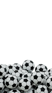 soccer Balls Filling Screen - 3D rendering on transparent background