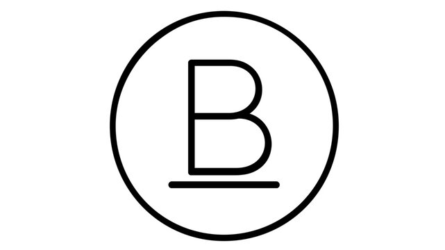 Vector illustration of a Central Bank Digital Currency (CBDC) icon featuring a capital letter B with an underline inside a circle, representing digital banking, finance, and fintech assets.