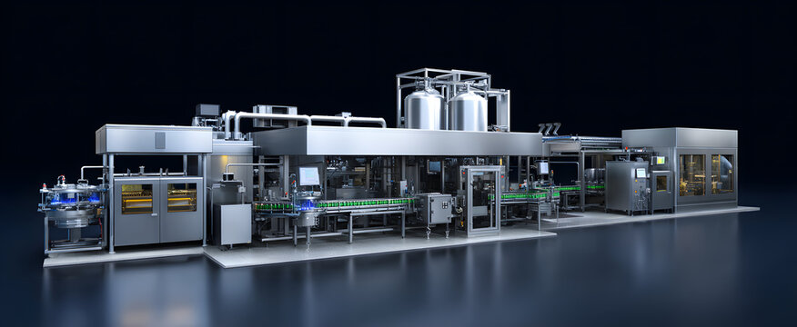 The liquid packaging line includes filling and capping units running smoothly