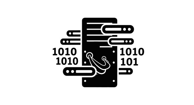 Smartphone with binary code streaming.