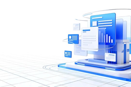 3D Rendered Digital Data Management and Office Work Platform