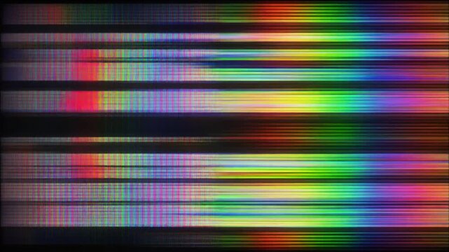 Abstract Glitch Lines Rainbow Colors Digital Noise Screen Texture Background