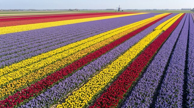 dutch windmill in spring