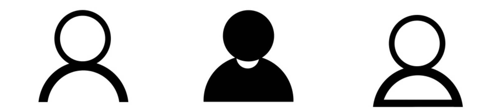 User Profile Icons Set. Human Avatar Symbol Collection. Isolated Account Illustration Design. Minimal Vector Icons