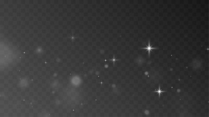 Fototapeta premium White dust particles with soft radiant glow and smooth floating shimmer. Gentle light creates calm magical atmosphere. Perfect design element for visuals. vector