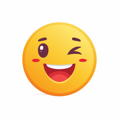 Fototapeta premium Winking Emoji with Happy Expression