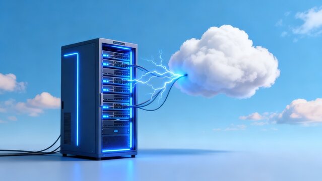 Server connected to cloud with lightning