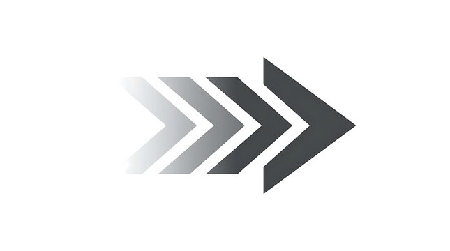 Grey arrow icons pointing right isolated on transparent background
