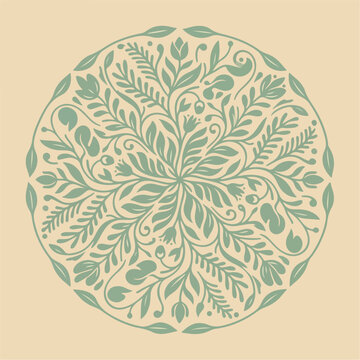 Green floral mandala design pattern 4.