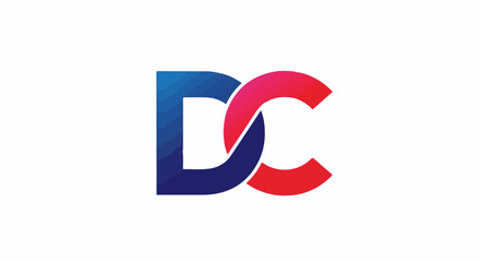 Fototapeta premium Interlocking blue and red letters forming a dynamic, modern emblem