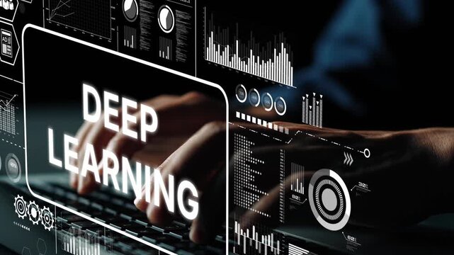 Innovative Deep Learning Technology with Modern Data Visualization and Hands on Laptop for AI Development. Asymptotic smart data analytic.
