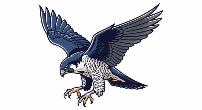 Fierce raptor with outstretched wings and talons poised for descent