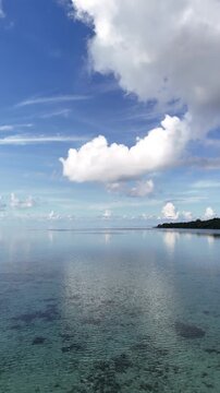 Aerial View of Karina Beach Karimunjawa Tropical Coastline Clear Water Indonesia