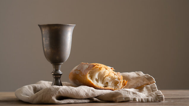 Two glasses of champagne sit on a white breakfast table alongside fresh French croissants, delicious pastries and morning coffee for a sweet baked meal 