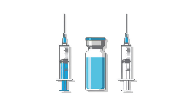Vaccine vial and syringes