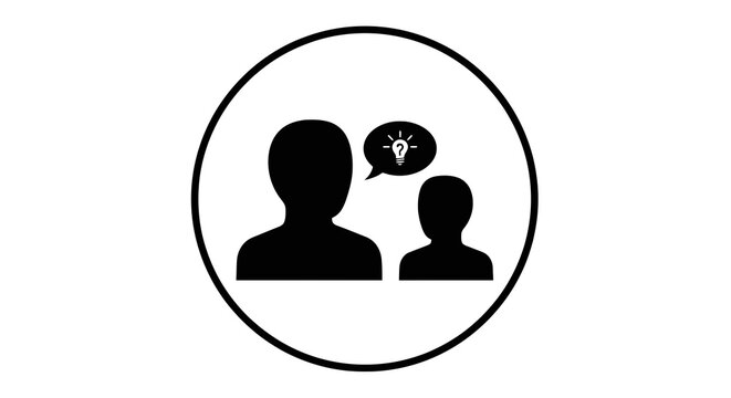 Two people talking in circle.