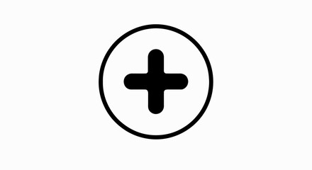 Fototapeta premium Plus sign inside a circle symbol.