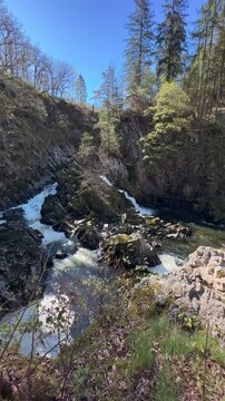 Conwy Fall Rhaeadr y Graig Lwyd, Betws Y Coed, Snowdonia National Park, Wales, United Kingdom