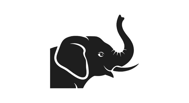Black silhouette of an elephant head.