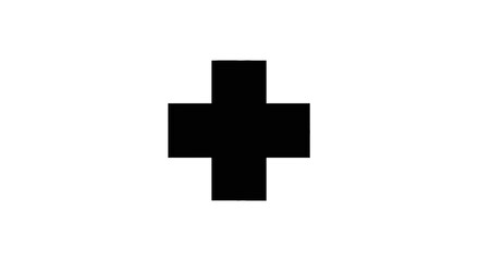 Obraz premium Black Cross Medical Symbol Icon.