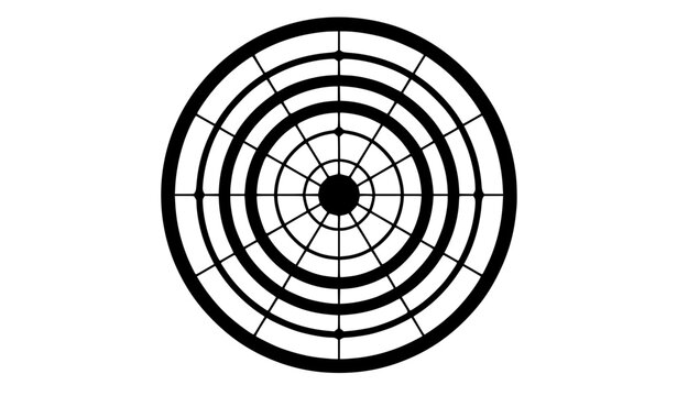 Radar signal icon circular waves flat minimal vector isolated