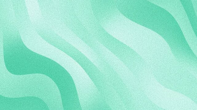 A mint green and white abstract background features fluid diagonal wavy lines layered over a fine repetitive mesh texture