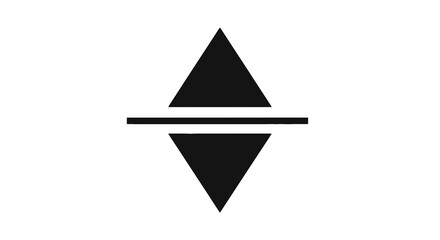 Fototapeta premium Black and white geometric shape symbol.
