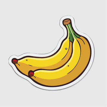 Cartoon bunch of ripe yellow bananas