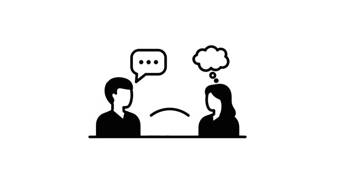 Two People Talking Silhouette Communication.
