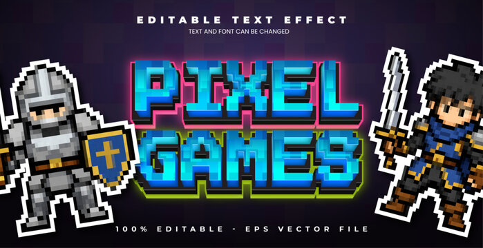 Pixel Art Game 16bit Arcade editable text effect in modern trend style