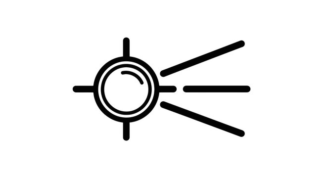 Simple Line Art Sun Icon Design.