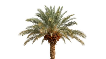 Fototapeta premium tall date palm tree isolated on white background minimalist nature concept