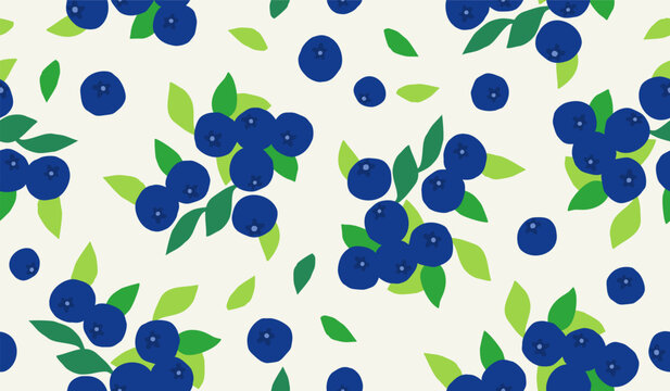 Cute blueberry fruits pattern background vector design