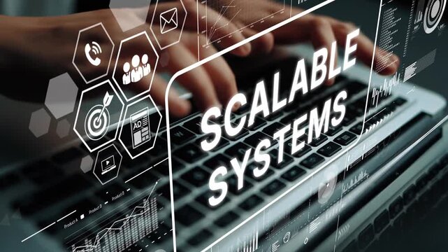 Modern Technology Concept Showcasing Scalable Systems and Data Analytics in a Digital Environment. Asymptotic smart data analytic.