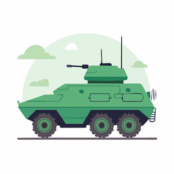 Green Armored Vehicle Illustration
