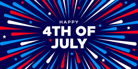 Fototapeta premium Happy 4th of July, USA Independence Day fireworks background