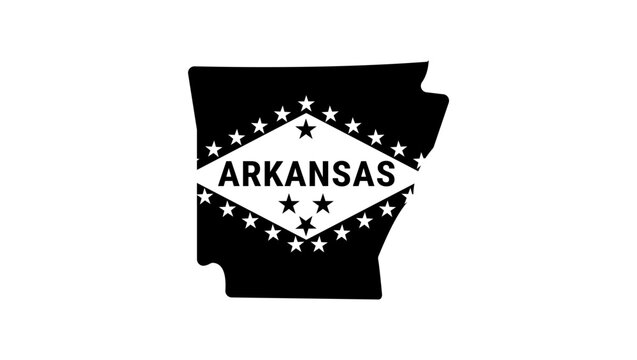 Arkansas state symbol , black isolated vector silhouette