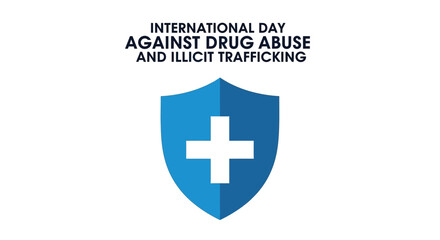 Obraz premium Professional vector illustration representing international day against drug abuse and illicit trafficking with blue shield symbol