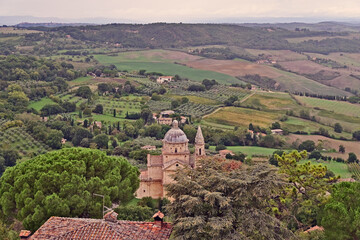 Naklejka premium Montepulciano, la Chiesa o Santuario della Madonna di San Biagio, Val d'Orcia, Toscana