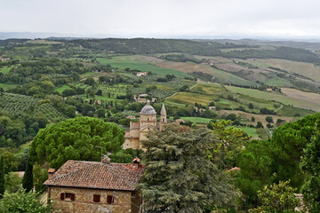 Naklejka premium Montepulciano, la Chiesa o Santuario della Madonna di San Biagio, Val d'Orcia, Toscana