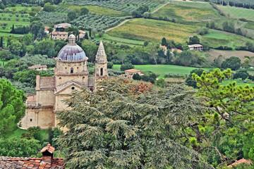 Naklejka premium Montepulciano, la Chiesa o Santuario della Madonna di San Biagio, Val d'Orcia, Toscana