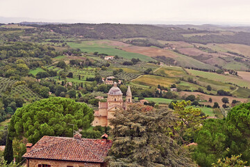 Naklejka premium Montepulciano, la Chiesa o Santuario della Madonna di San Biagio, Val d'Orcia, Toscana