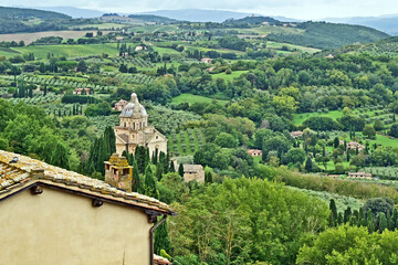 Naklejka premium Montepulciano, la Chiesa o Santuario della Madonna di San Biagio, Val d'Orcia, Toscana