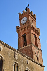 Naklejka premium Pienza, il palazzo del Comune, Val d'Orcia, Toscana