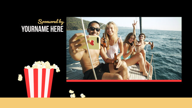 Popcorn Broadcast Package Sponsored &ndash; Fun Cinema Style Motion Graphics, Titles, Lower Thirds, Logo, Transitions and Promo Elements for TV, Movie and Media Content