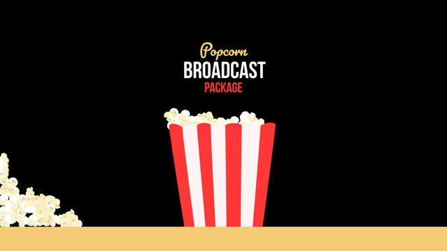 Popcorn Broadcast Package Bumper &ndash; Fun Cinema Style Motion Graphics, Titles, Lower Thirds, Logo, Transitions and Promo Elements for TV, Movie and Media Content