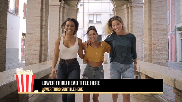 Popcorn Broadcast Package Lower Third &ndash; Fun Cinema Style Motion Graphics, Titles, Lower Thirds, Logo, Transitions and Promo Elements for TV, Movie and Media Content