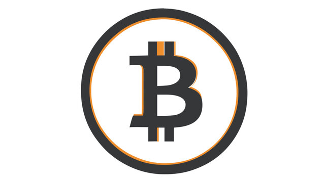 Minimalist Bitcoin cryptocurrency symbol vector icon illustration. Flat design of a digital currency logo in a circle. Scalable graphic for finance, blockchain, and tech projects.