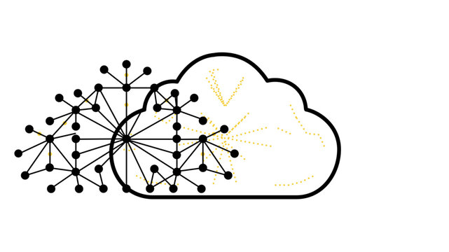 Cloud Database Storage Vector Icon Illustration: A Minimalist Flat Design Representing AI-Powered Network Connectivity, Data Mesh, and Scalable Cloud Infrastructure for Modern Technology.